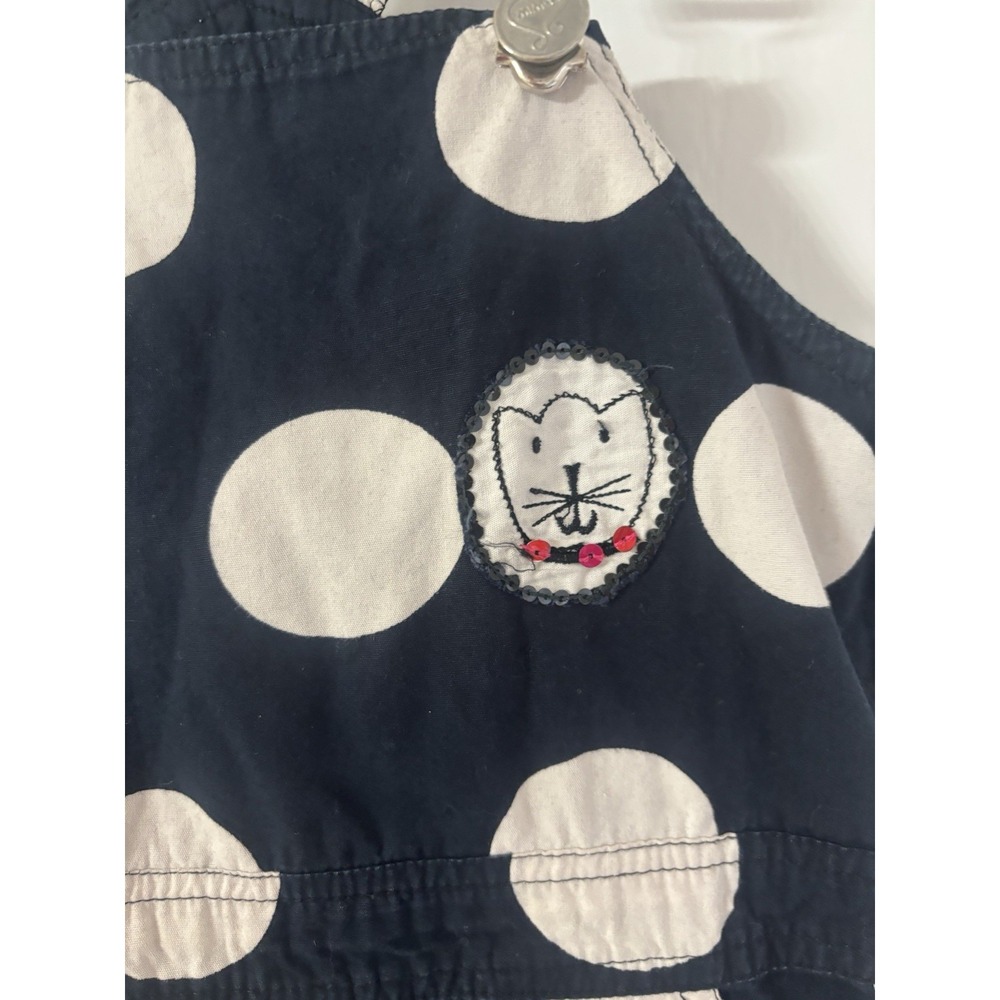 Mim Pi Girls Polka Dot Jumper Dress Size 8 128 Black White 100% Cotton Embroider - Picture 6 of 6